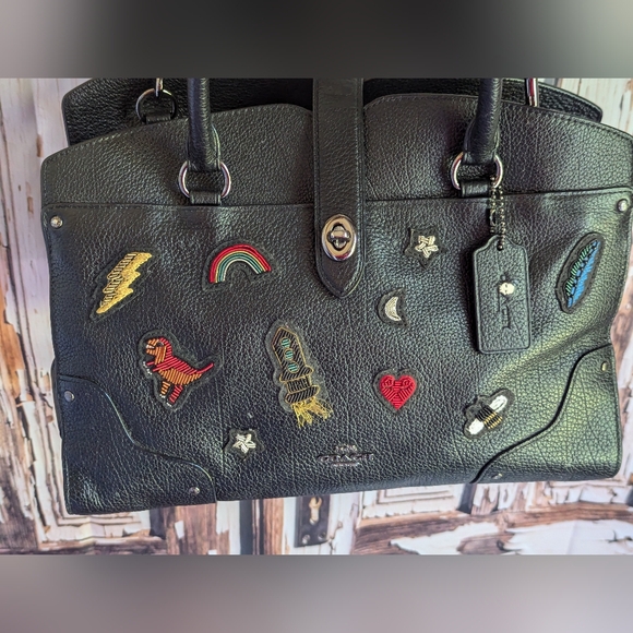 Coach Black Satchel with Vibrant Accents - Picture 5 of 16